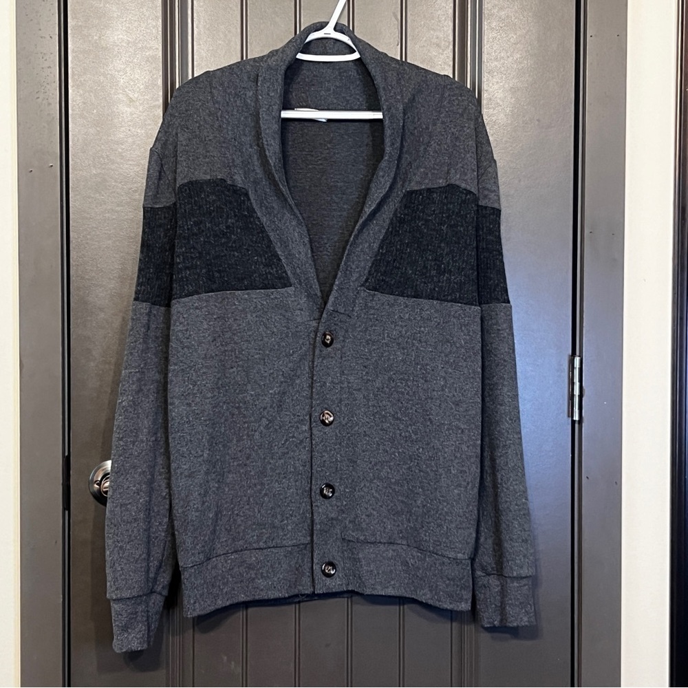 H2H Gray Cardigan, Size Medium